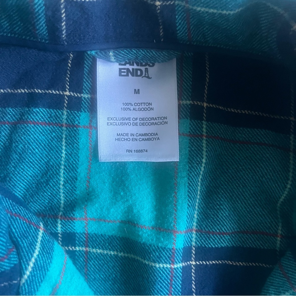 LANDS END Plaid Pajama Set – Size M women’s - Picture 2 of 12